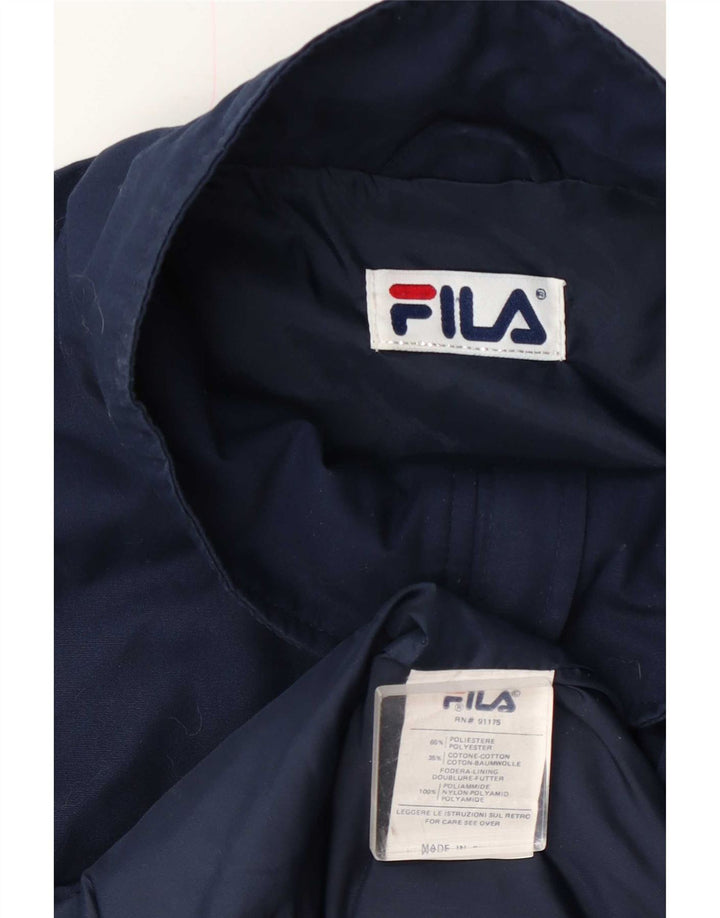 Fila Mens Windbreaker Jacket UK 40 Large Navy Blue Polyester