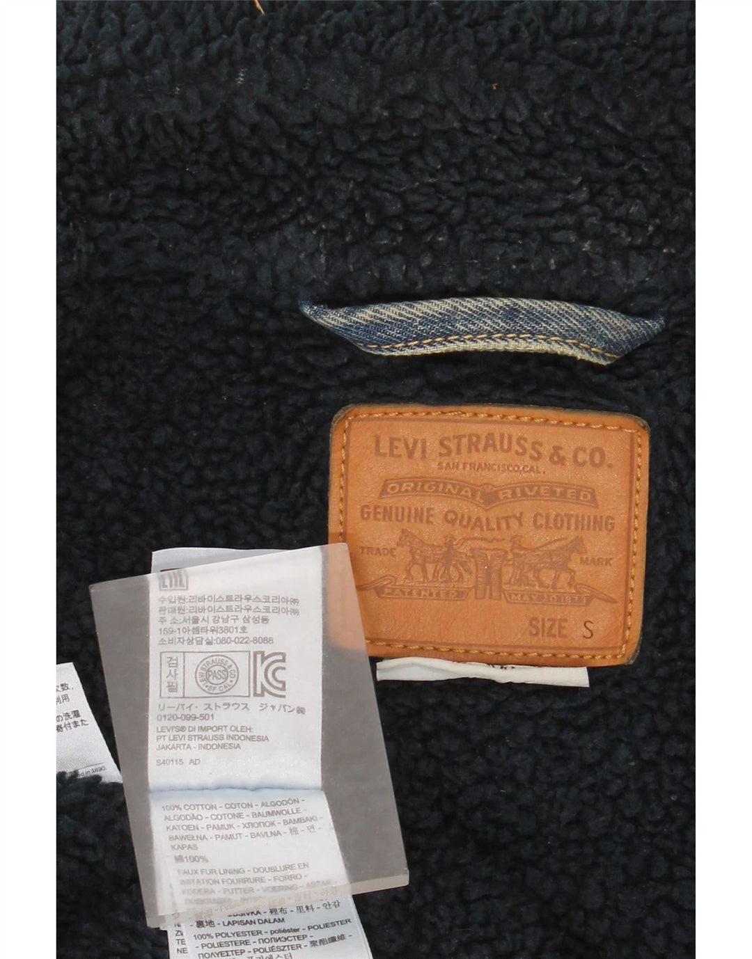 Levi's Mens Sherpa Denim Jacket UK 36 Small Blue Cotton