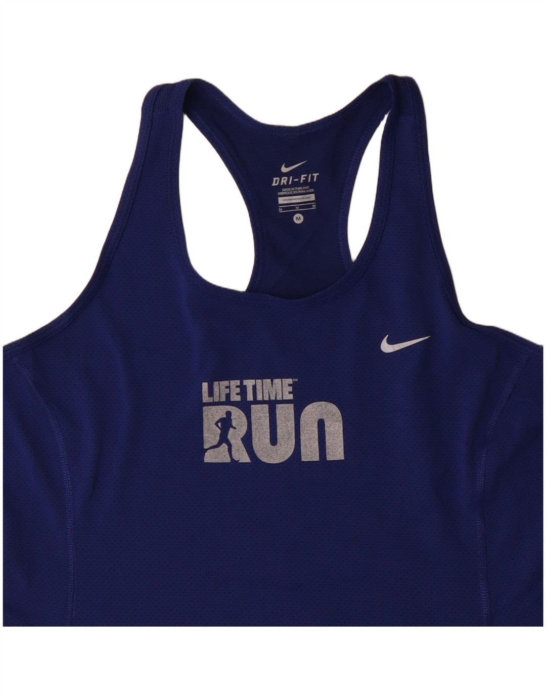 Nike Womens Dri Fit Graphic Vest Top UK 12 Medium Blue Polyester