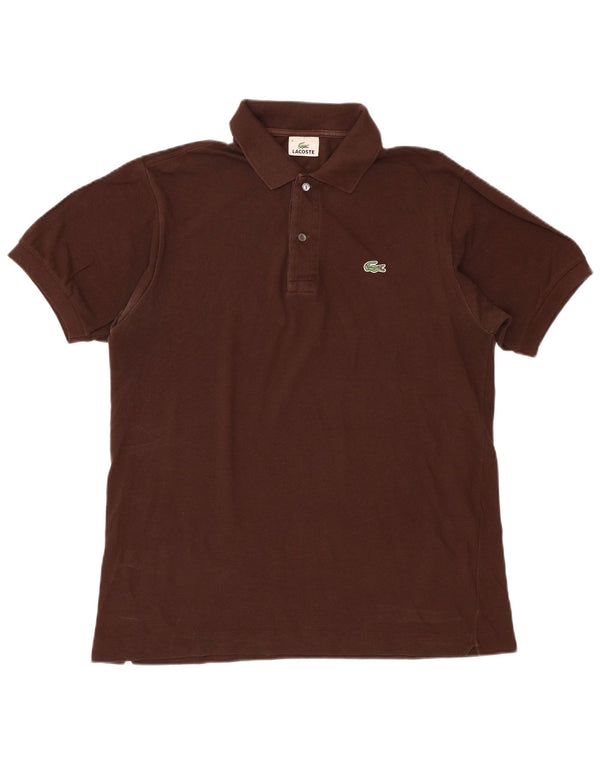 Lacoste Mens Polo Shirt Size 4 Medium Brown Cotton