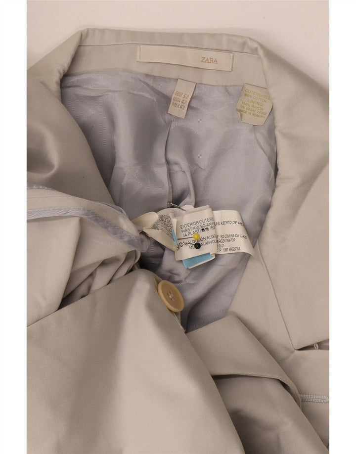 Jaqueta blazer masculina Zara com 2 botões EU 52 grande algodão bege