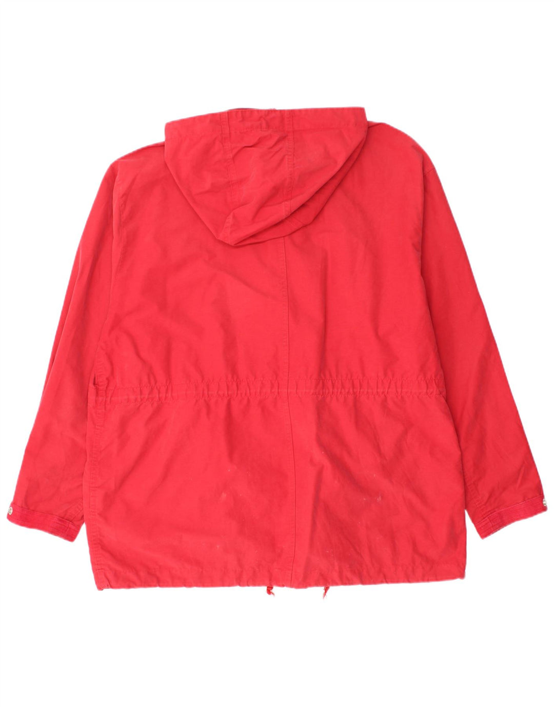 BENETTON Womens Hooded Oversized Windbreaker Jacket IT 42 Medium Red