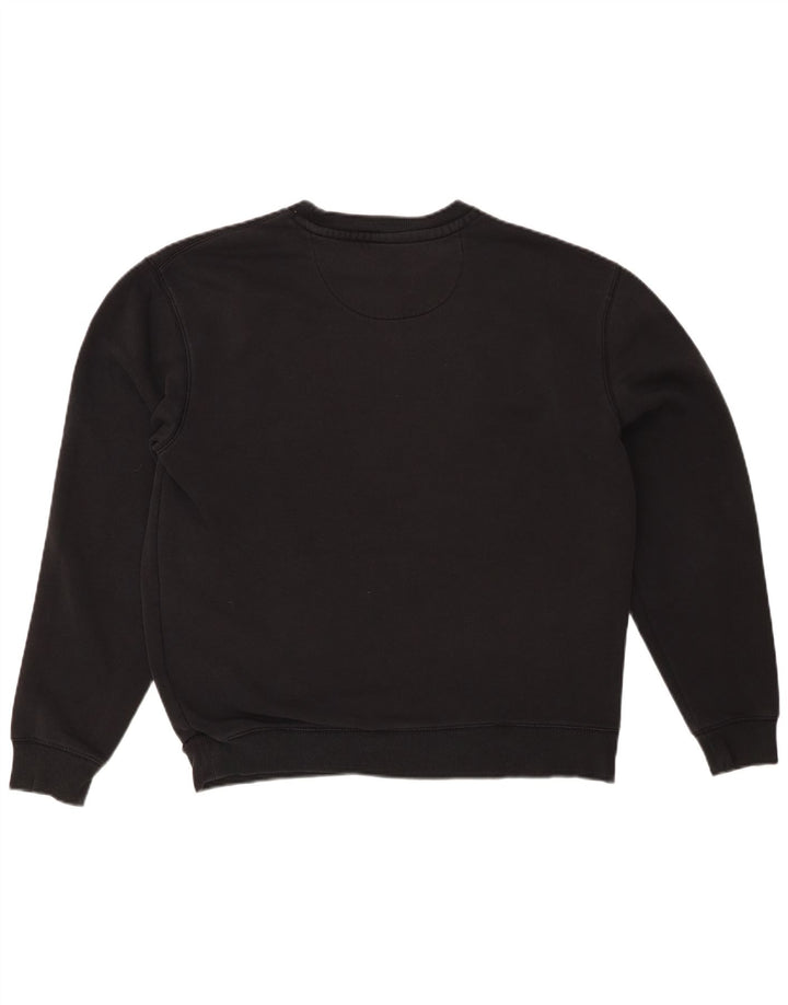 JACK WILLS Mens Graphic Sweatshirt Jumper Medium Black Cotton