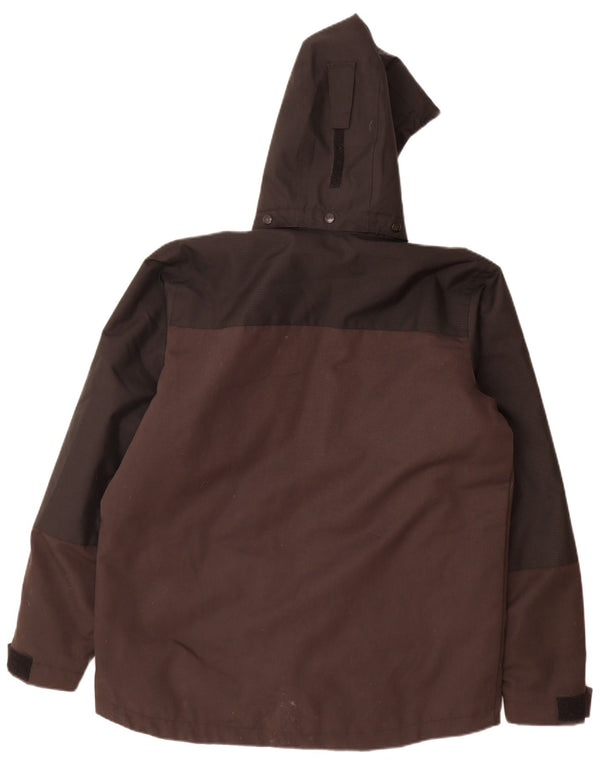 Helly Hansen Mens Graphic Windbreaker Jacket UK 40 Large Brown Colourblock