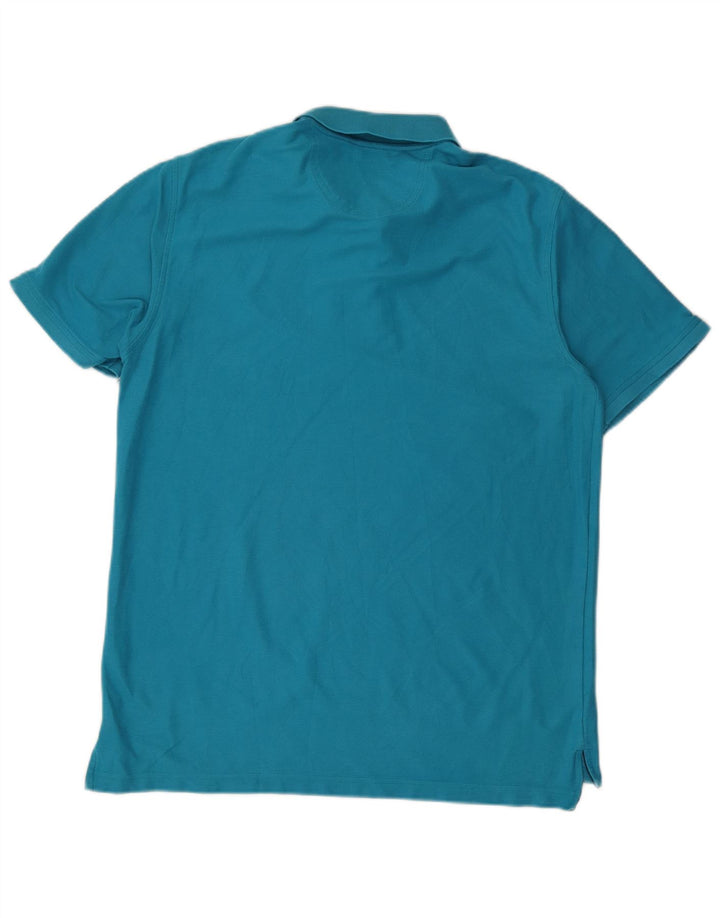 IZOD Mens Polo Shirt Large Blue Cotton