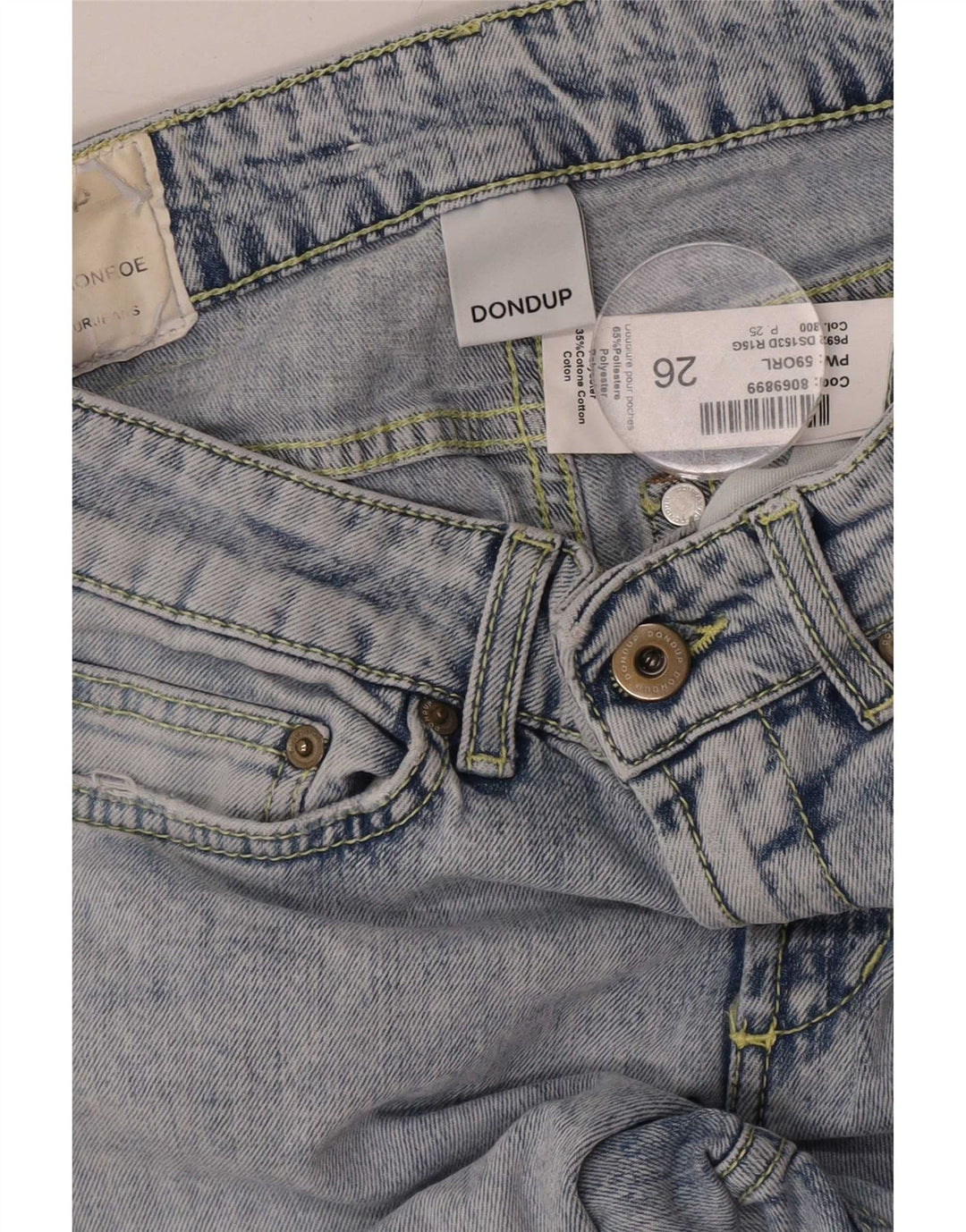 Dondup Womens Distressed Cropped Jeans W26 L23 Blue Cotton