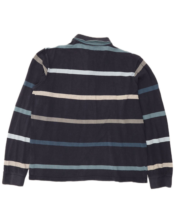 Kappa Langærmet Polo Shirt til mænd 2XL Navyblå stribet bomuld