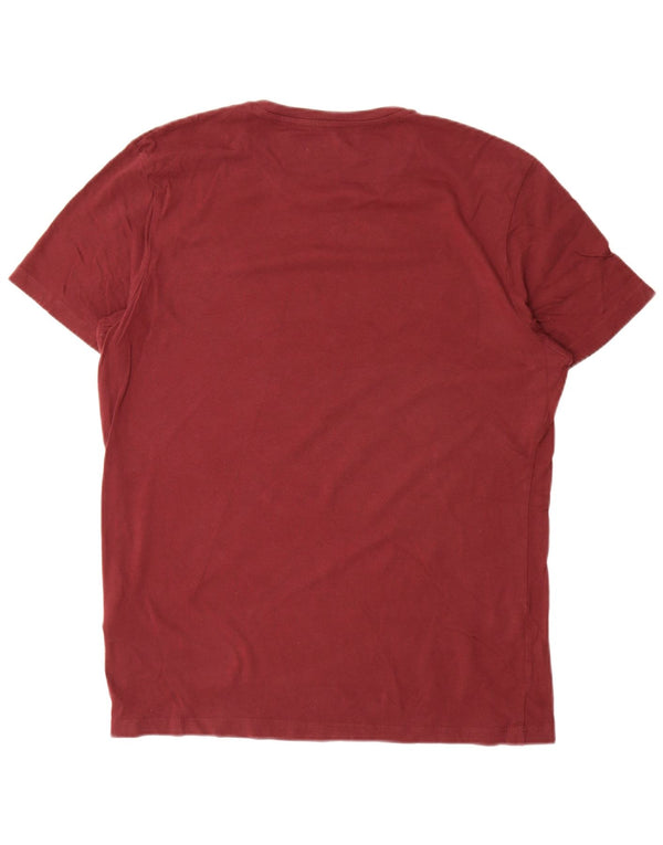 Męski T-shirt z grafiką Jack & Jones, XL, bordowa, bawełniana