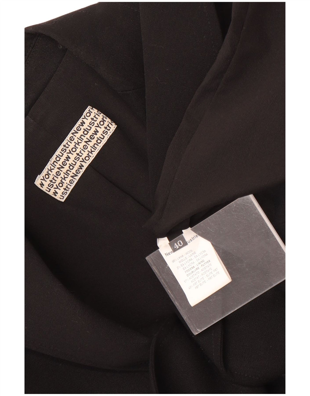 New York Industrie Womens 1 Button Blazer Jacket EU 40 Medium Black Wool