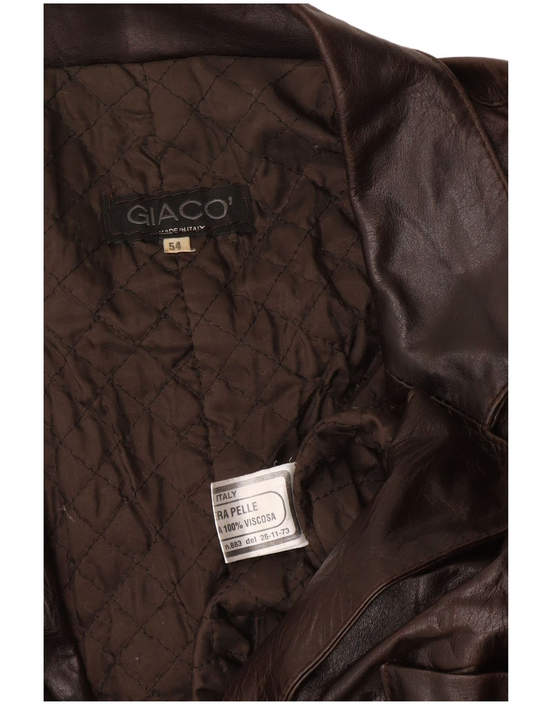 VINTAGE Manteau en cuir homme IT 54 2XL Cuir marron