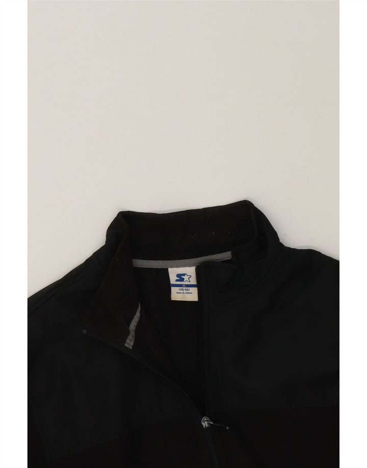 STARTER Mens Fleece Jacket UK 46/48 XL Black Colourblock Polyester Vintage Starter and Second-Hand Starter from Messina Hembry 