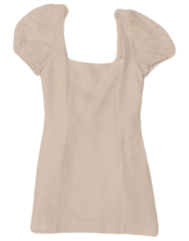 Zara Womens Sheath Dress UK 8 Small White Viscose