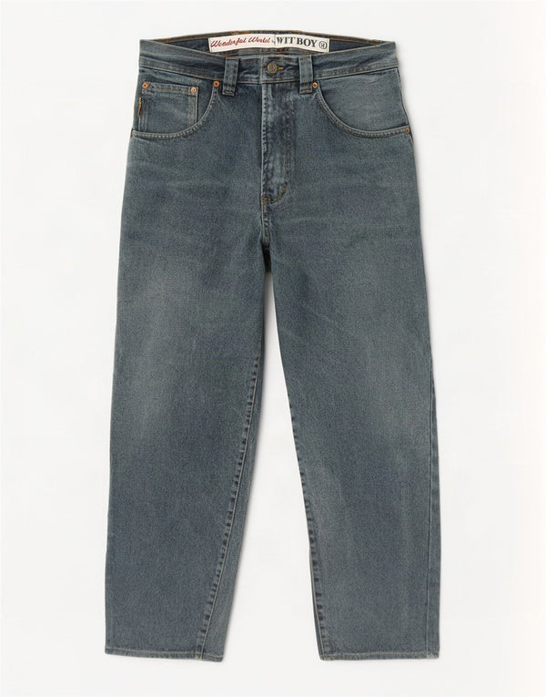 Wit Boy Herren-Jeans mit hoher Taille, schmal zulaufend, W31, L29, Blau