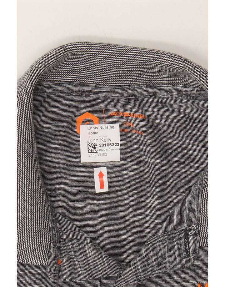 JACK & JONES Mens Polo Shirt Large Grey Cotton Vintage Jack & Jones and Second-Hand Jack & Jones from Messina Hembry 