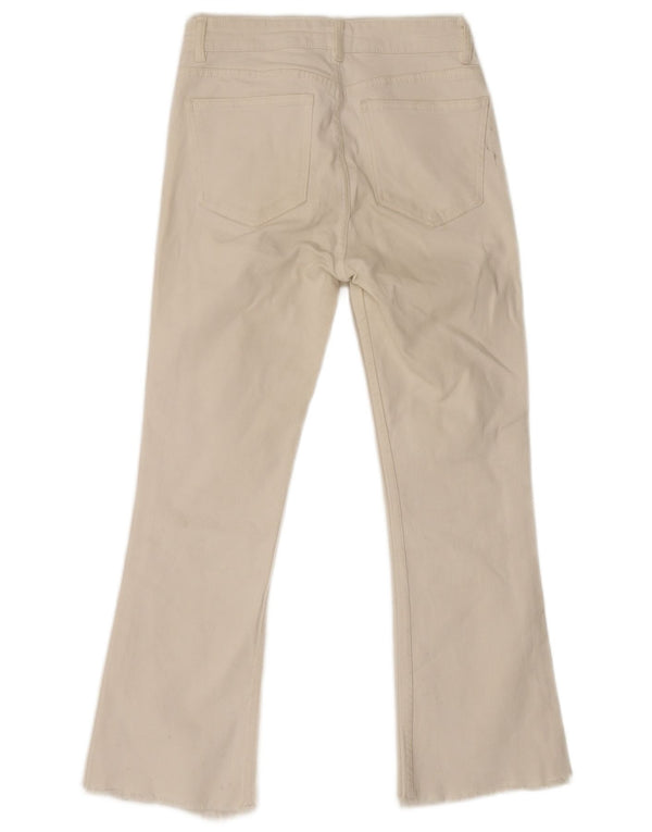 Zara Damen Schlagjeans EU 38 Small W28 L26 Weiße Baumwolle