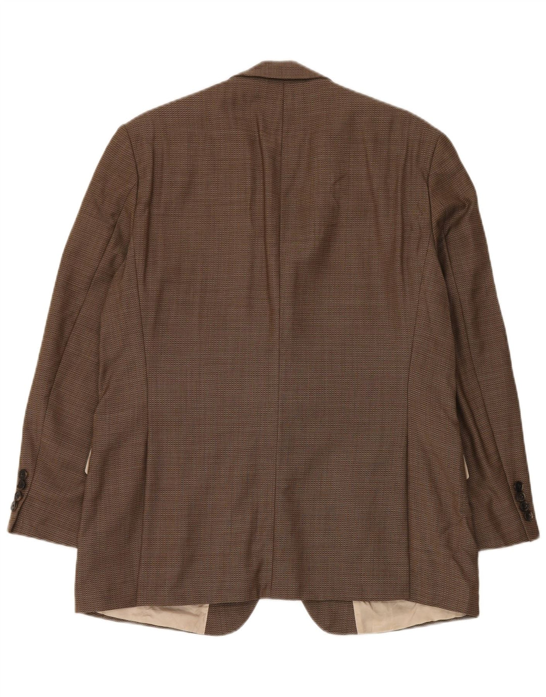 Hugo Boss Mens 2 Button Blazer Jacket US 42 XL Brown Check Virgin Wool