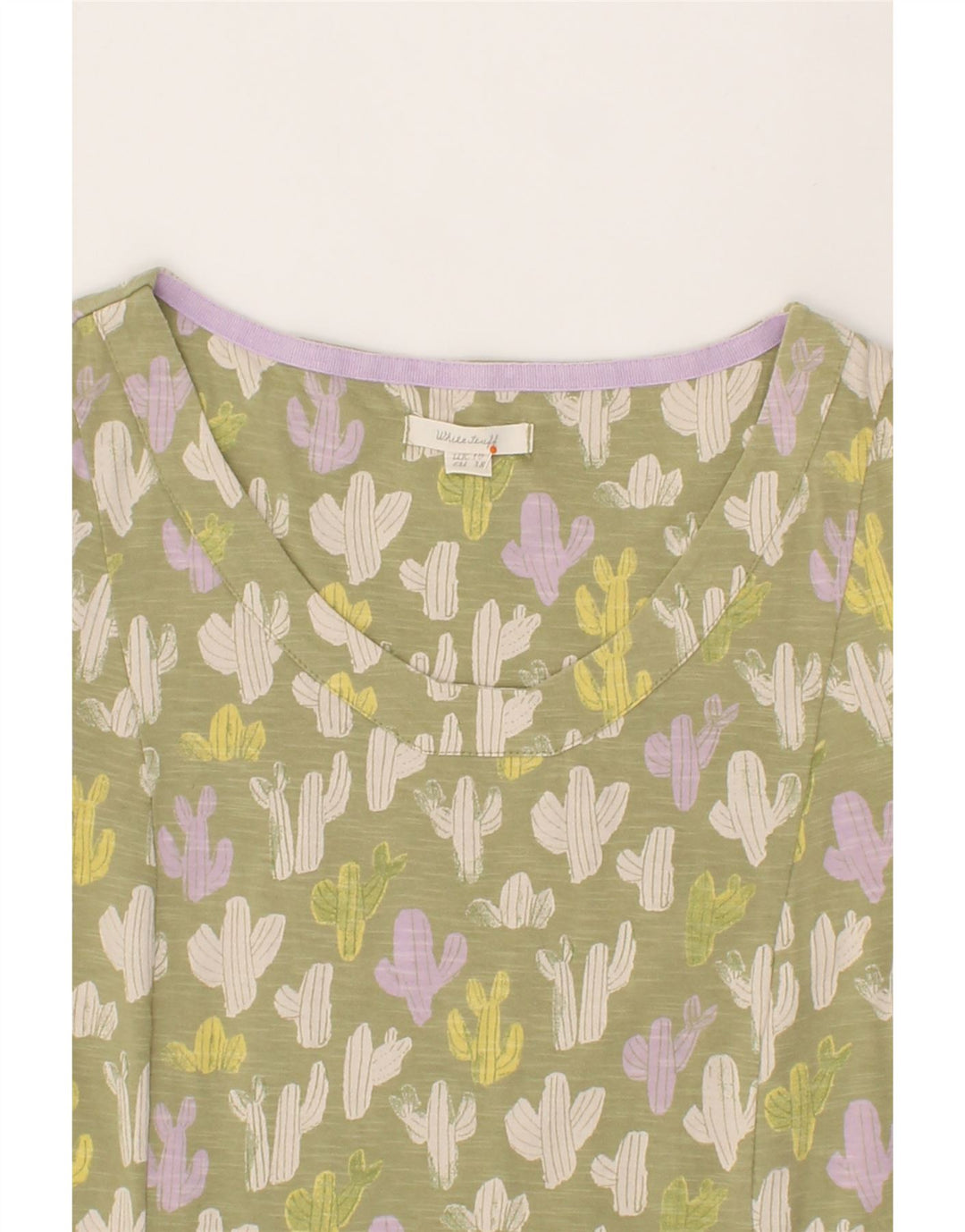 WHITE STUFF Womens Abstract Pattern Shift Dress UK 10 Small Green Cotton Vintage White Stuff and Second-Hand White Stuff from Messina Hembry 