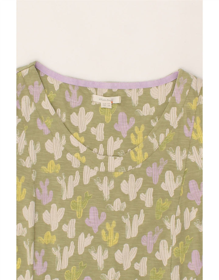 WHITE STUFF Womens Abstract Pattern Shift Dress UK 10 Small Green Cotton Vintage White Stuff and Second-Hand White Stuff from Messina Hembry 