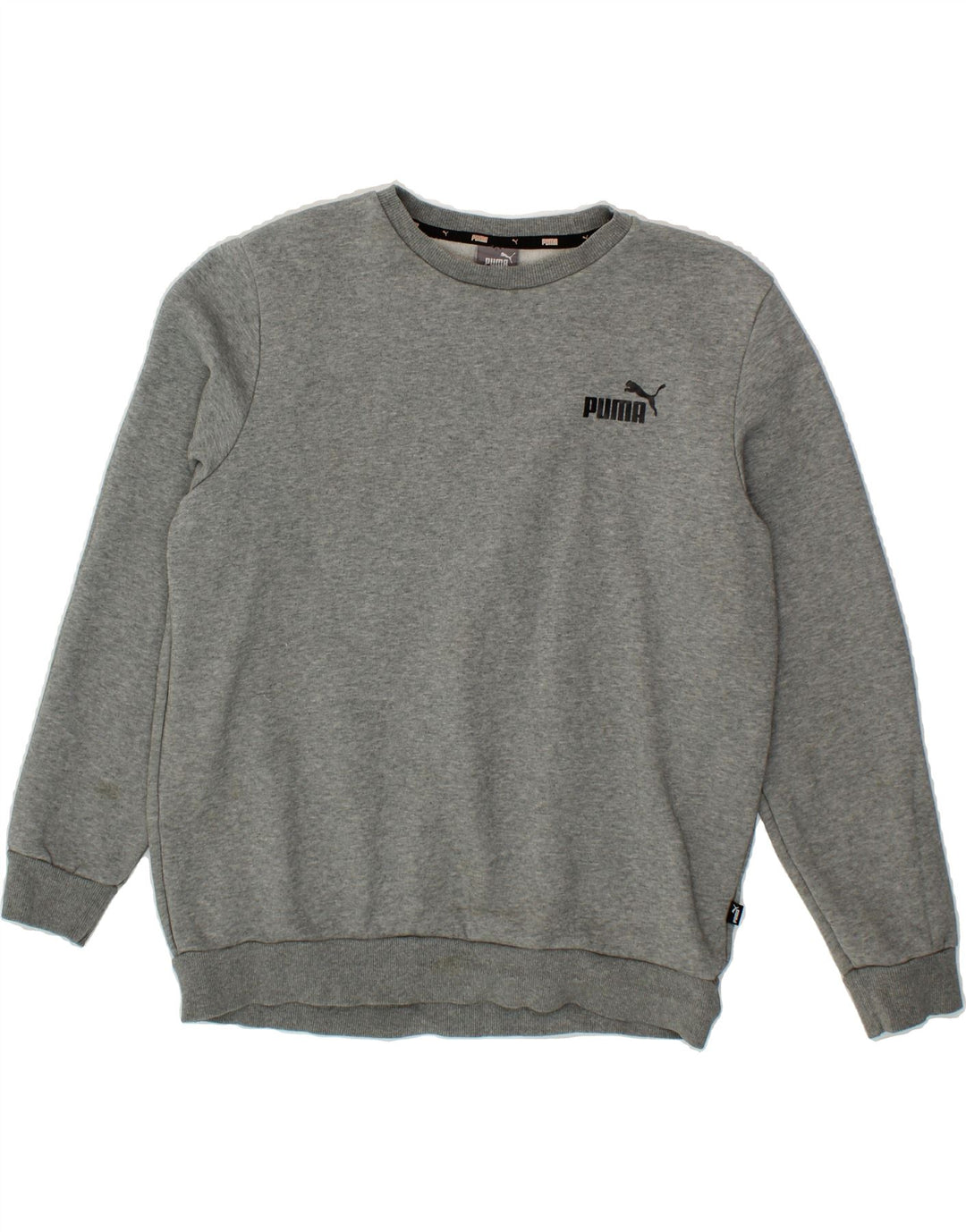 PUMA Womens Oversized Sweatshirt Jumper UK 16 Large Grey Cotton Vintage Puma and Second-Hand Puma from Messina Hembry 