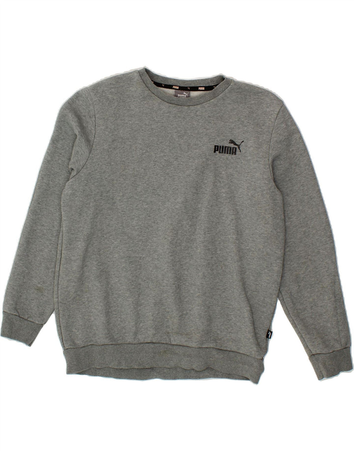 PUMA Womens Oversized Sweatshirt Jumper UK 16 Large Grey Cotton Vintage Puma and Second-Hand Puma from Messina Hembry 
