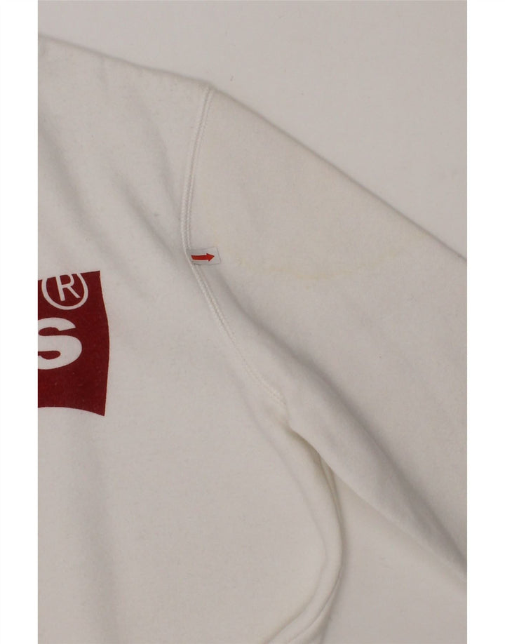 LEVI'S Boys Graphic Sweatshirt Jumper 13-14 Years White Cotton Vintage Levi's and Second-Hand Levi's from Messina Hembry 