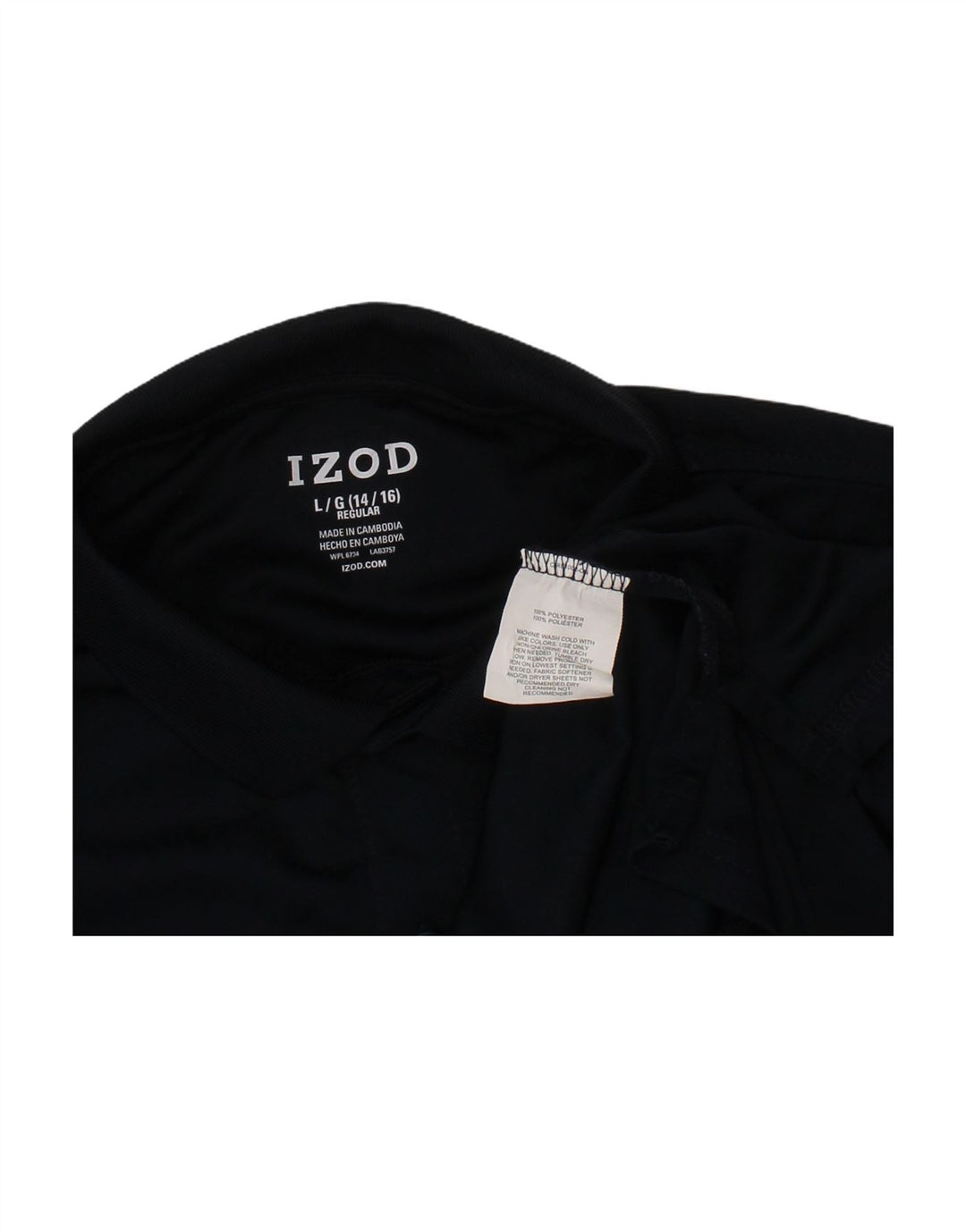 IZOD Boys Regular Polo Shirt 14-15 Years Large Navy Blue Polyester