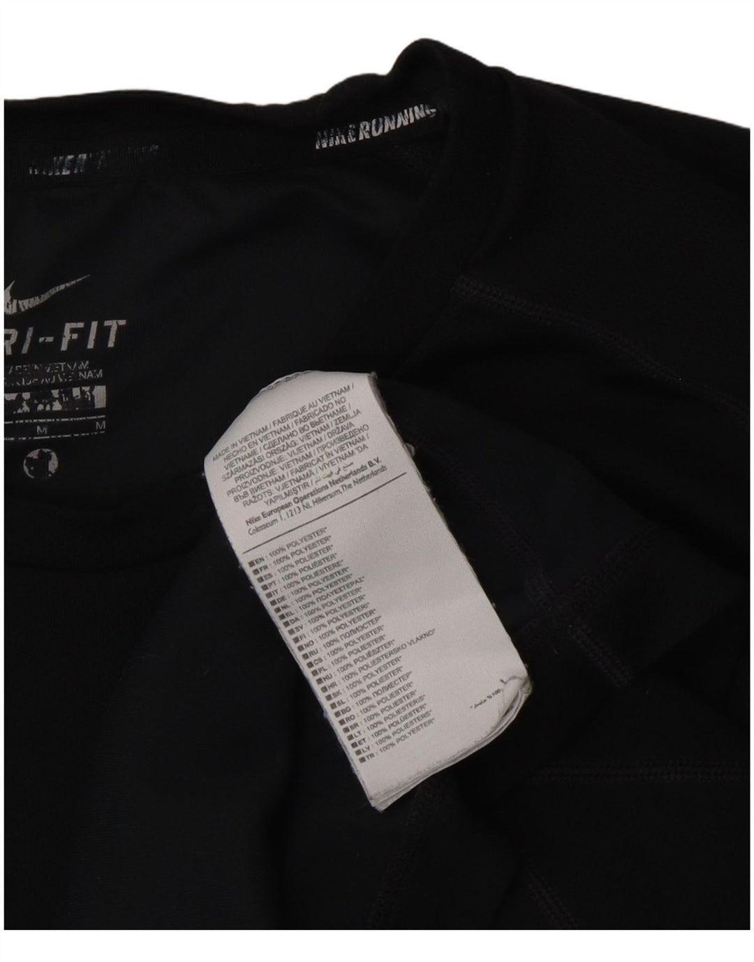 Nike Mens Dri Fit T-Shirt Top Medium Black Polyester