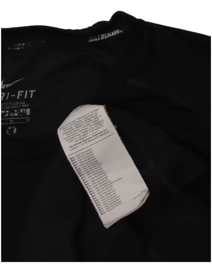 Nike Mens Dri Fit T-Shirt Top Medium Black Polyester