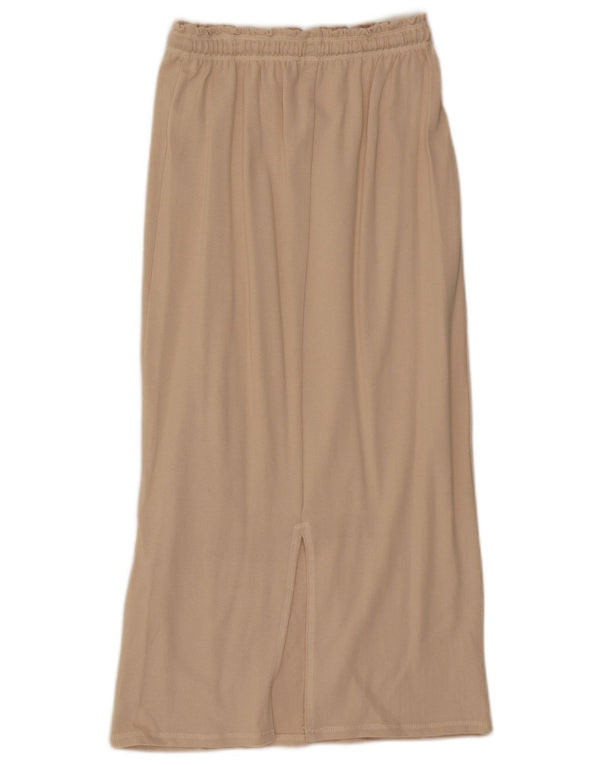 Zara Damen Midirock Small W26 Beige Baumwolle
