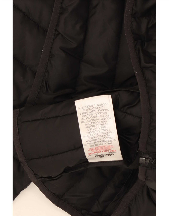 Ellesse Womens Hooded Wattierte Jacke UK 14 Large Schwarz Polyester