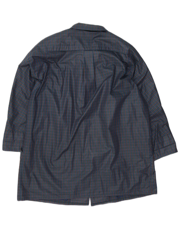 Alex Altoviti Womens Oversized Raincoat IT 46 Large Navy Blue Check