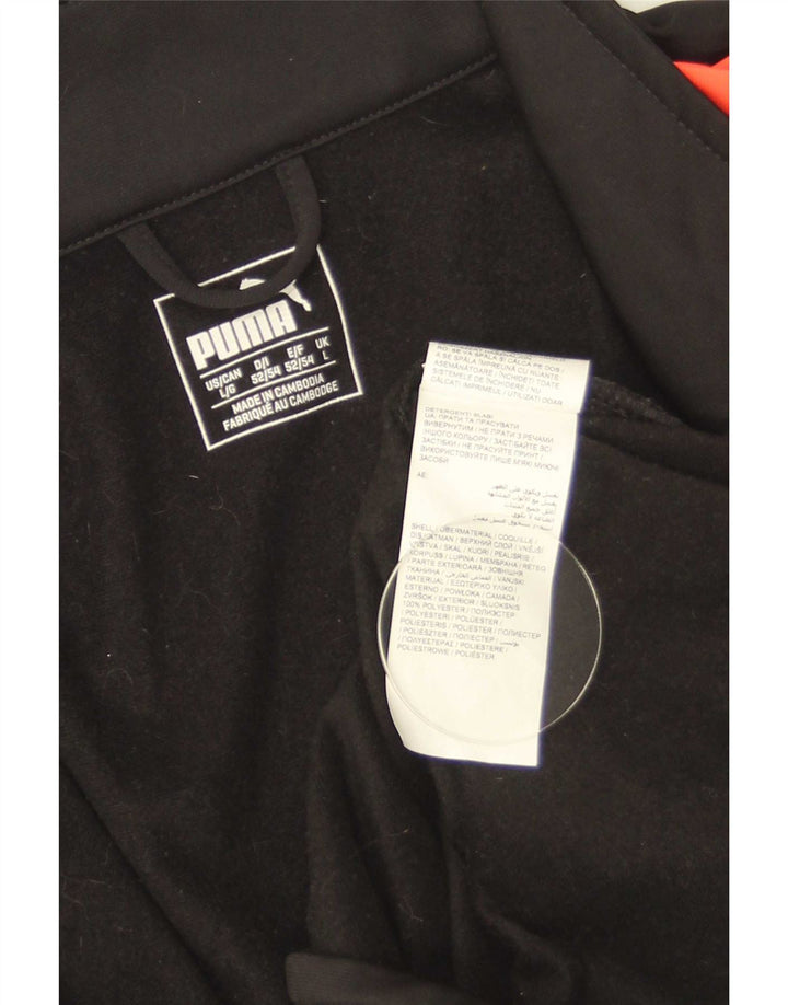 Puma Mens Tracksuit Top Jacket Large Black Colourblock Polyester