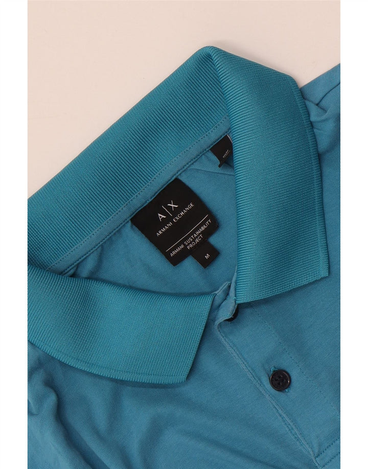 Armani Exchange Mens Polo Shirt Medium Blue