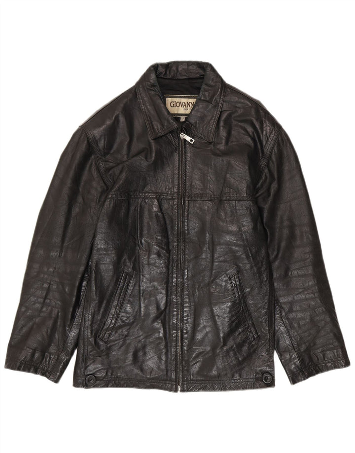 Vintage Mens Leather Jacket UK 36 Small Black