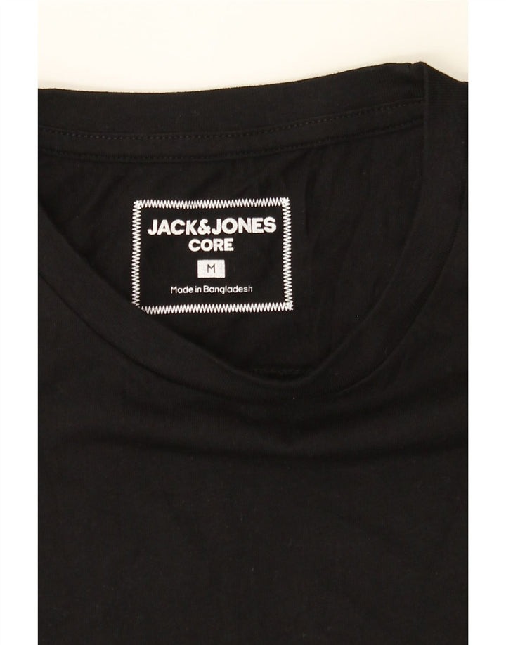 JACK & JONES Mens T-Shirt Top Medium Black Cotton Vintage Jack & Jones and Second-Hand Jack & Jones from Messina Hembry 