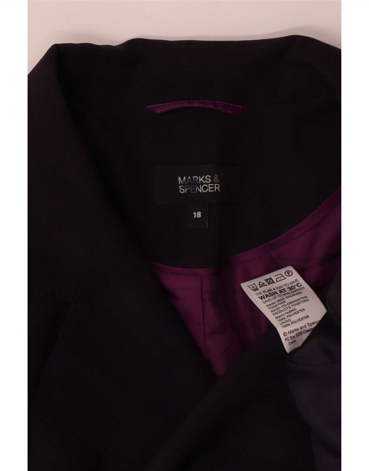 Jaqueta blazer feminina de 3 botões Marks & Spencer Reino Unido 18 XL roxo poliéster