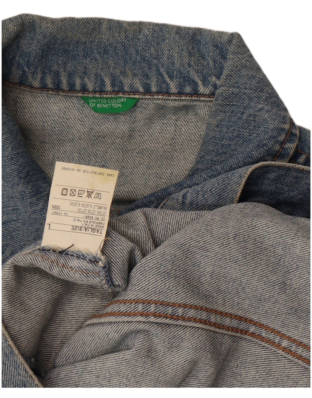 Giacca di jeans da donna Benetton UK 14 grande cotone blu