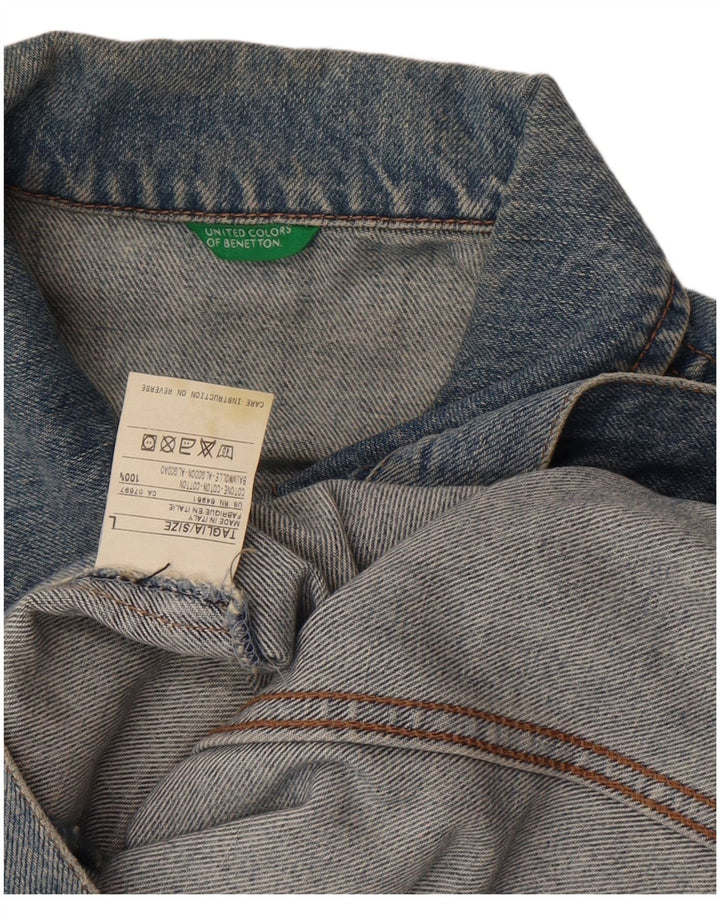 Giacca di jeans da donna Benetton UK 14 grande cotone blu
