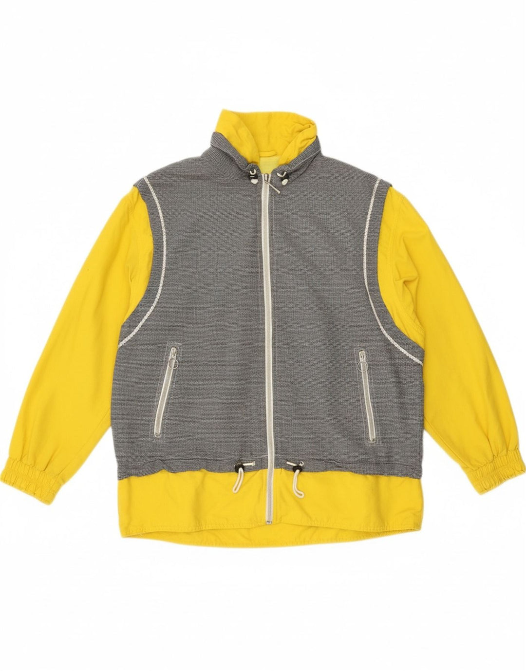 SILVY Womens Oversized Windbreaker Jacket IT 46 Large Grey Colourblock Vintage Silvy and Second-Hand Silvy from Messina Hembry 