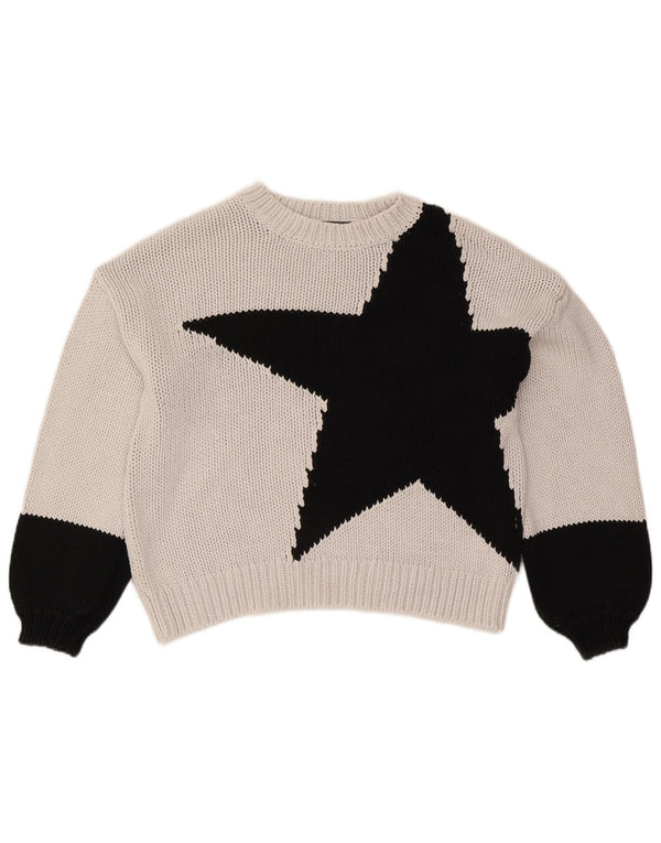 MINT VELVET Pulover crop pentru femei cu gât de barcă UK 14 Medium White