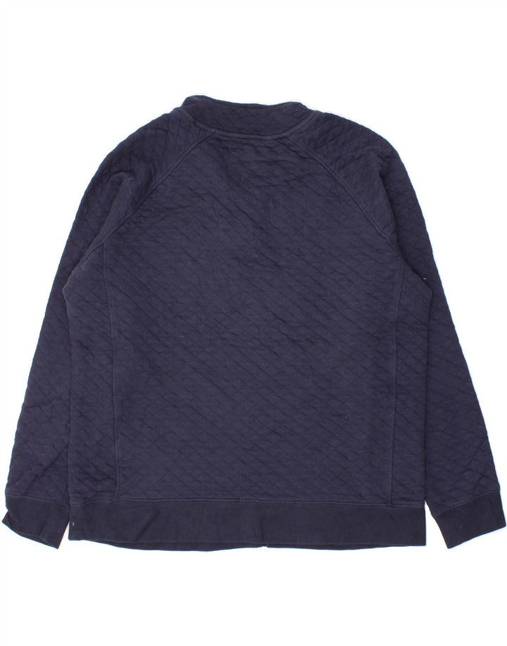 EDDIE BAUER Mens Button Neck Sweatshirt Jumper Large Navy Blue Cotton Vintage Eddie Bauer and Second-Hand Eddie Bauer from Messina Hembry 