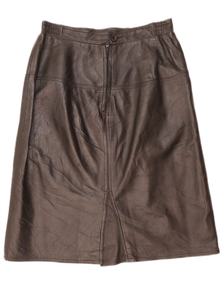 Vintage Womens Leather Skirt IT 42 Medium W27  Black