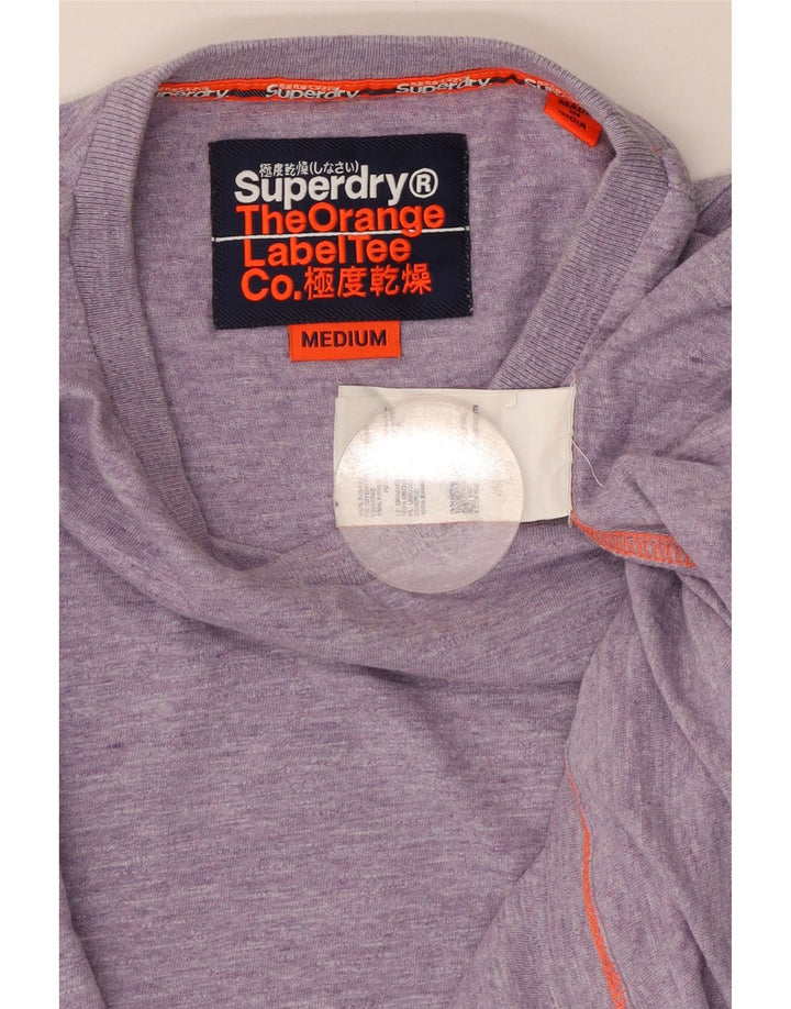 SUPERDRY Mens T-Shirt Top Medium Purple Cotton