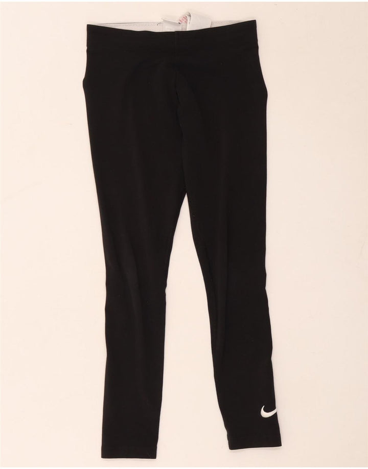 Nike Girls Leggings 10-11 Years Medium Black Cotton