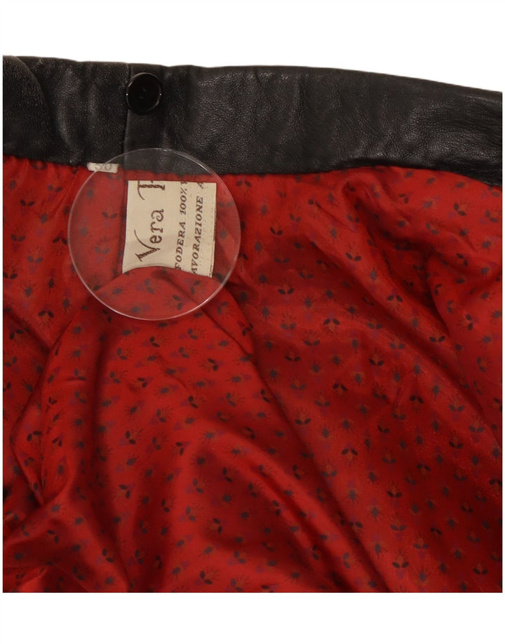Vintage Womens Leather Jacket IT 50 XL Black Leather