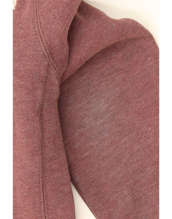 Superdry Herre Button Neck Sweatshirt Jumper Lille Bourgogne bomuld