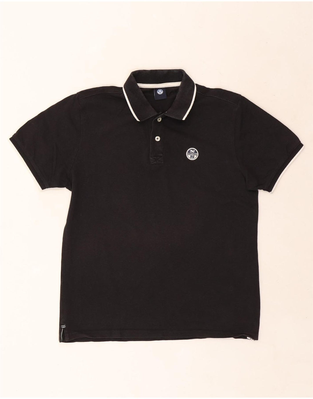 North Sails Mens Polo Shirt Medium Black Cotton