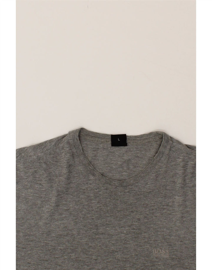 HUGO BOSS Mens T-Shirt Top Large Grey Cotton Vintage Hugo Boss and Second-Hand Hugo Boss from Messina Hembry 