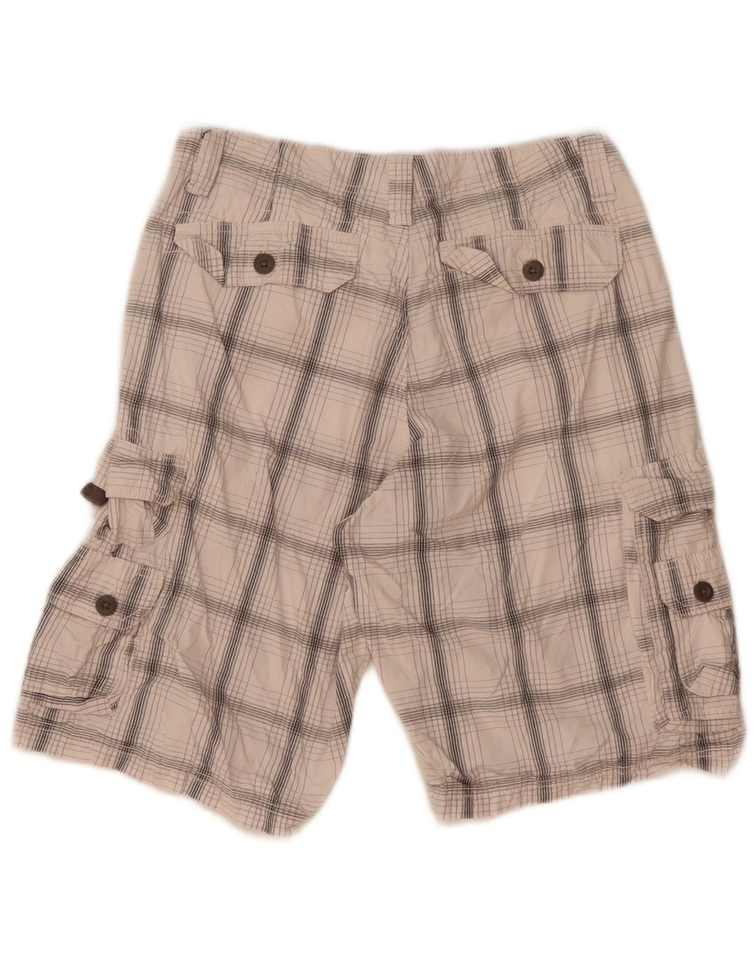 Lee Mens Cargo Shorts W32 Medium White Plaid Cotton