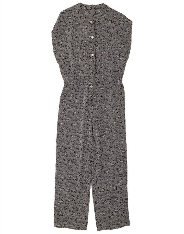 Vintage Womens Jumpsuit UK 12 Medium  Grey Floral